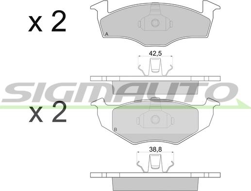 SIGMAUTO SPA672 - Brake Pad Set, disc brake autospares.lv