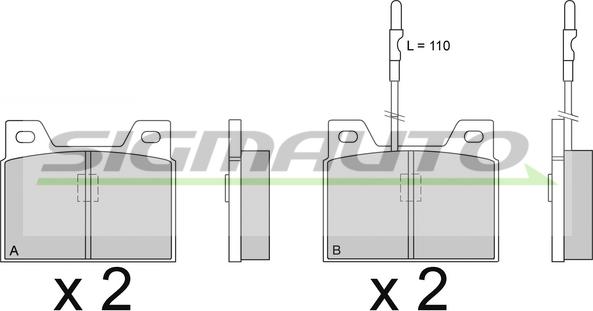 SIGMAUTO SPA066 - Brake Pad Set, disc brake autospares.lv