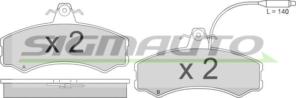 SIGMAUTO SPA196 - Brake Pad Set, disc brake autospares.lv