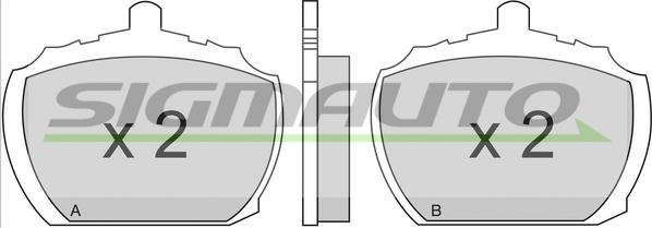 SIGMAUTO SPA102 - Brake Pad Set, disc brake autospares.lv