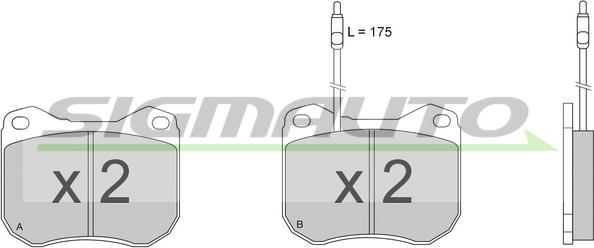 SIGMAUTO SPA118 - Brake Pad Set, disc brake autospares.lv