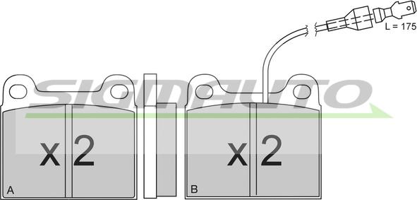 SIGMAUTO SPA131 - Brake Pad Set, disc brake autospares.lv