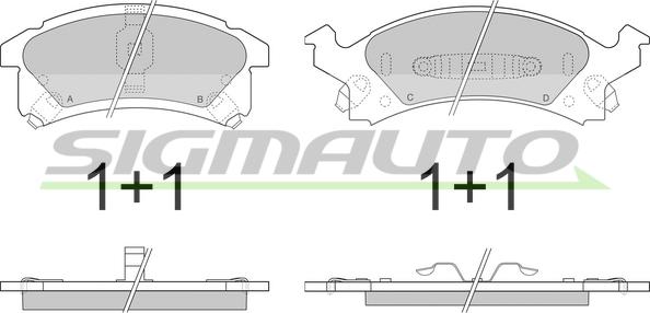 SIGMAUTO SPA893 - Brake Pad Set, disc brake autospares.lv