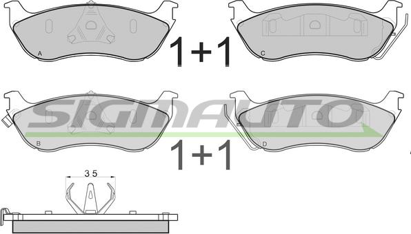 SIGMAUTO SPA892 - Brake Pad Set, disc brake autospares.lv