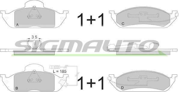 SIGMAUTO SPA897 - Brake Pad Set, disc brake autospares.lv