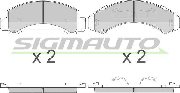 SIGMAUTO SPA840 - Brake Pad Set, disc brake autospares.lv