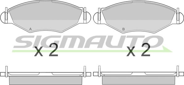 SIGMAUTO SPA847 - Brake Pad Set, disc brake autospares.lv