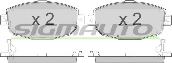 SIGMAUTO SPA856 - Brake Pad Set, disc brake autospares.lv