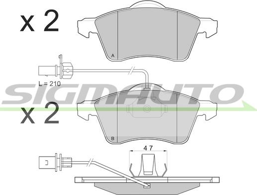 SIGMAUTO SPA868 - Brake Pad Set, disc brake autospares.lv