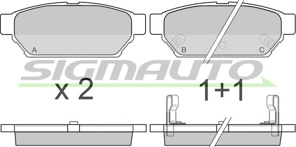 SIGMAUTO SPA800 - Brake Pad Set, disc brake autospares.lv