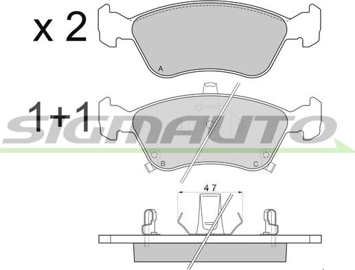 SIGMAUTO SPA814 - Brake Pad Set, disc brake autospares.lv