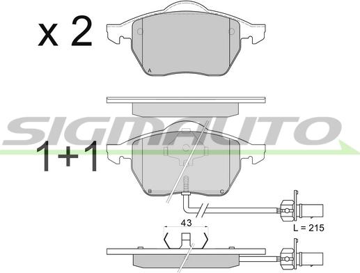 SIGMAUTO SPA816 - Brake Pad Set, disc brake autospares.lv