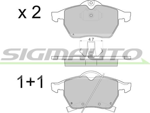 SIGMAUTO SPA813 - Brake Pad Set, disc brake autospares.lv