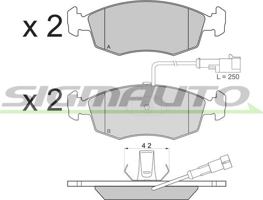 SIGMAUTO SPA817 - Brake Pad Set, disc brake autospares.lv