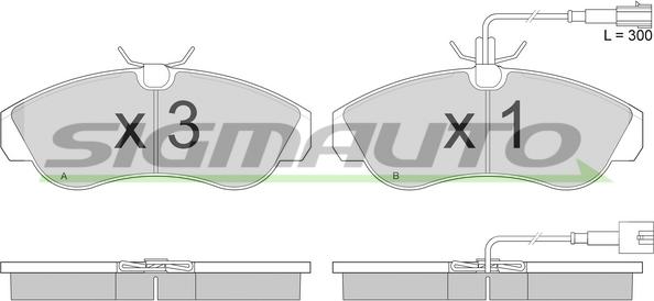 SIGMAUTO SPA889 - Brake Pad Set, disc brake autospares.lv