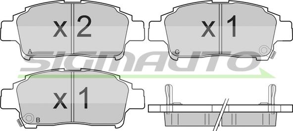 SIGMAUTO SPA839 - Brake Pad Set, disc brake autospares.lv