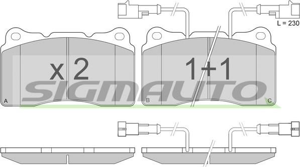 SIGMAUTO SPA836 - Brake Pad Set, disc brake autospares.lv