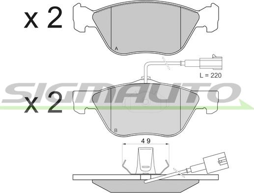 SIGMAUTO SPA838 - Brake Pad Set, disc brake autospares.lv