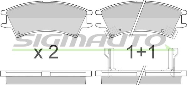 SIGMAUTO SPA825 - Brake Pad Set, disc brake autospares.lv