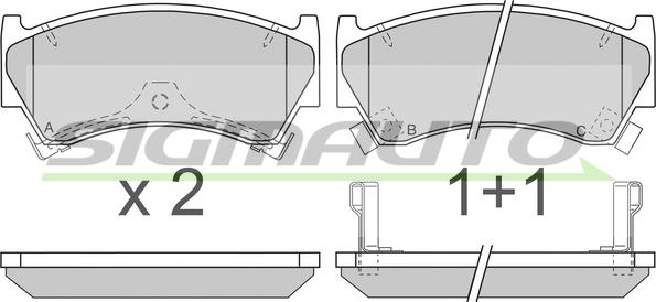 SIGMAUTO SPA826 - Brake Pad Set, disc brake autospares.lv