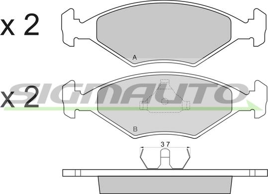 SIGMAUTO SPA822 - Brake Pad Set, disc brake autospares.lv