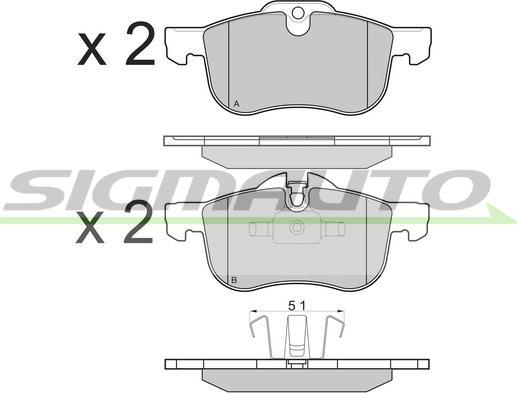 SIGMAUTO SPA878 - Brake Pad Set, disc brake autospares.lv