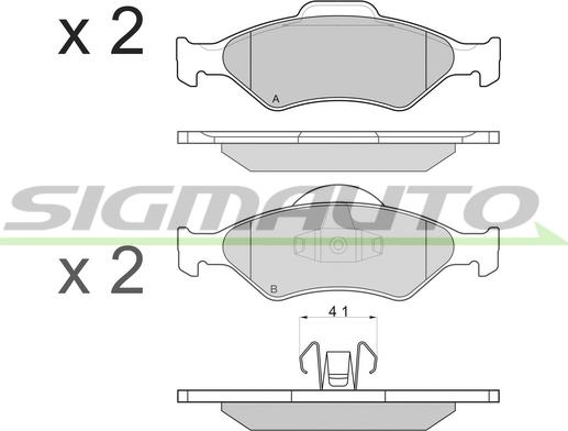 SIGMAUTO SPA873 - Brake Pad Set, disc brake autospares.lv