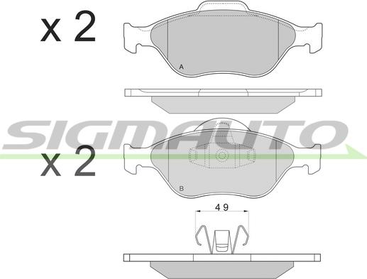 SIGMAUTO SPA872 - Brake Pad Set, disc brake autospares.lv