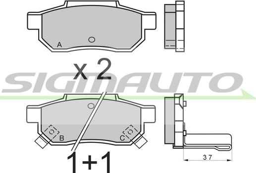 SIGMAUTO SPA396 - Brake Pad Set, disc brake autospares.lv