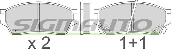 SIGMAUTO SPA392 - Brake Pad Set, disc brake autospares.lv