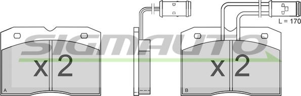 SIGMAUTO SPA363 - Brake Pad Set, disc brake autospares.lv