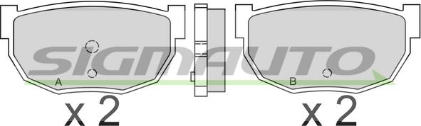 SIGMAUTO SPA304 - Brake Pad Set, disc brake autospares.lv