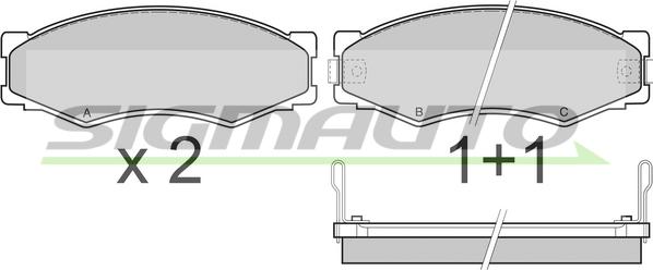 SIGMAUTO SPA301 - Brake Pad Set, disc brake autospares.lv