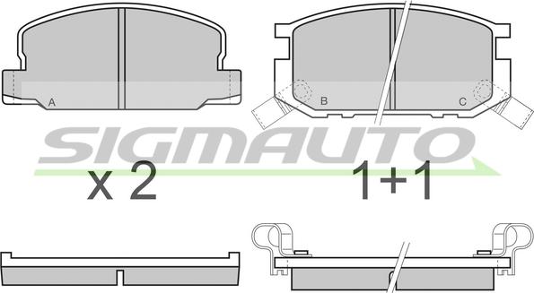 SIGMAUTO SPA308 - Brake Pad Set, disc brake autospares.lv