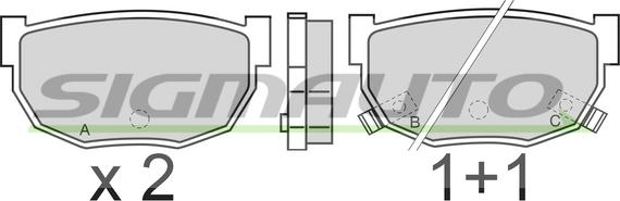 SIGMAUTO SPA303 - Brake Pad Set, disc brake autospares.lv