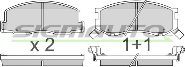 SIGMAUTO SPA307 - Brake Pad Set, disc brake autospares.lv