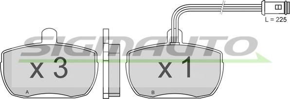 SIGMAUTO SPA315 - Brake Pad Set, disc brake autospares.lv