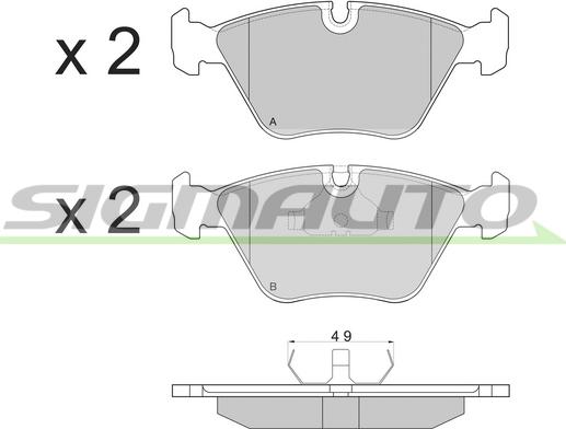 SIGMAUTO SPA381 - Brake Pad Set, disc brake autospares.lv