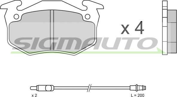 SIGMAUTO SPA334 - Brake Pad Set, disc brake autospares.lv