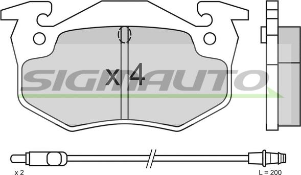 SIGMAUTO SPA338 - Brake Pad Set, disc brake autospares.lv