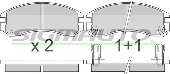 SIGMAUTO SPA332 - Brake Pad Set, disc brake autospares.lv