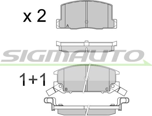 SIGMAUTO SPA325 - Brake Pad Set, disc brake autospares.lv