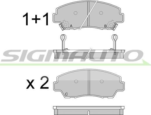 SIGMAUTO SPA326 - Brake Pad Set, disc brake autospares.lv