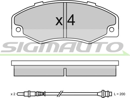 SIGMAUTO SPA320 - Brake Pad Set, disc brake autospares.lv