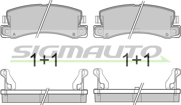 SIGMAUTO SPA323 - Brake Pad Set, disc brake autospares.lv