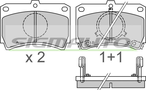 SIGMAUTO SPA327 - Brake Pad Set, disc brake autospares.lv