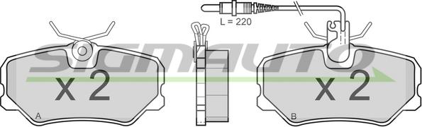 SIGMAUTO SPA379 - Brake Pad Set, disc brake autospares.lv