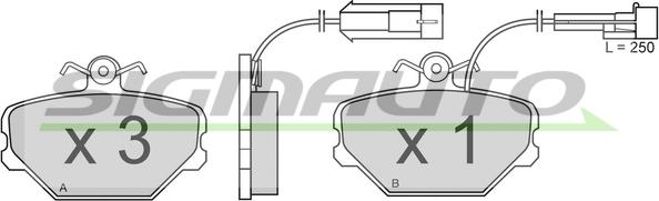 SIGMAUTO SPA375 - Brake Pad Set, disc brake autospares.lv