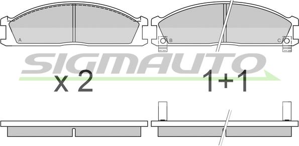 SIGMAUTO SPA370 - Brake Pad Set, disc brake autospares.lv