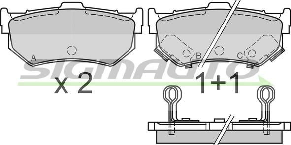 SIGMAUTO SPA291 - Brake Pad Set, disc brake autospares.lv